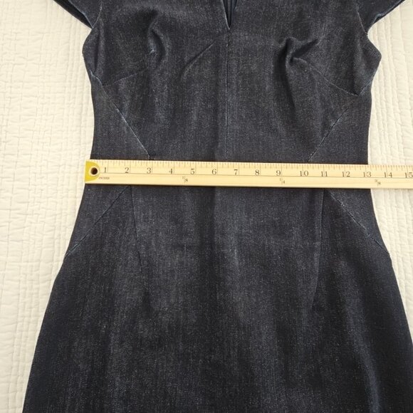 Banana Republic Angled Seam Pencil Dress Women's Sz 0 Short Sleeve Navy NWOT - Picture 10 of 16